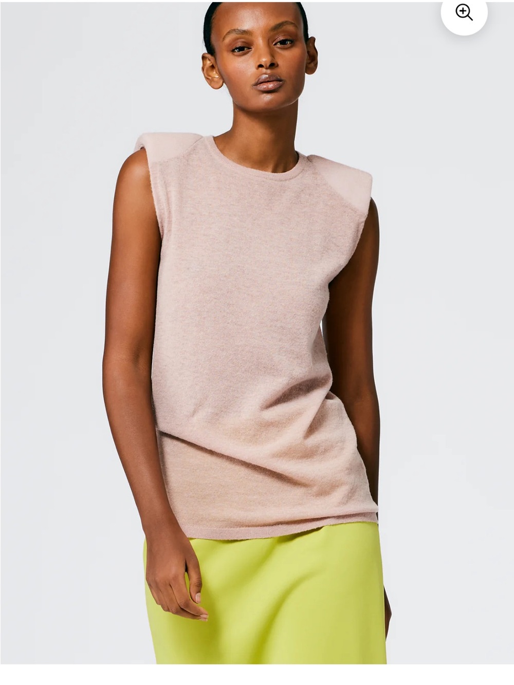 Tibi Wool Sleeveless Top in Toffee Brown